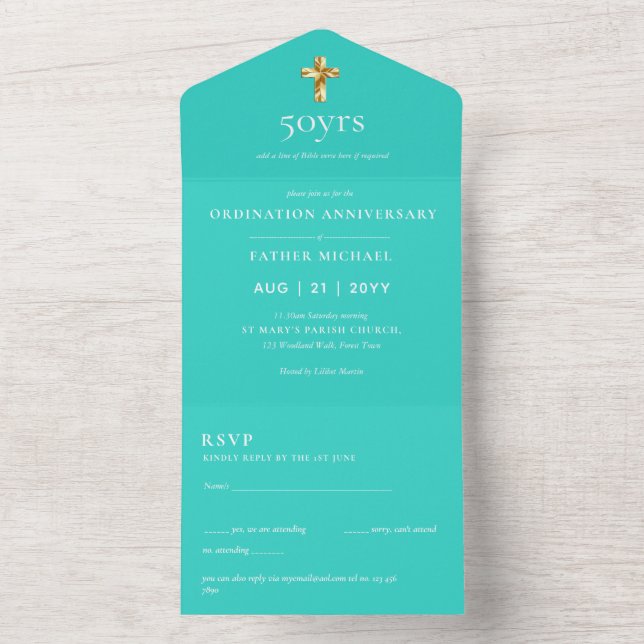 invitation de l'anniversaire de l'ordination 3in1  (À l'intérieur)