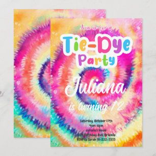 Invitation de l'anniversaire de Tiedye