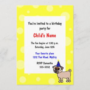 Invitation de l'anniversaire des enfants de chiot