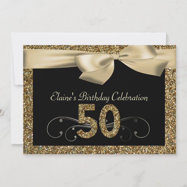 Invitation de l'anniversaire d'or de la femme (Devant)