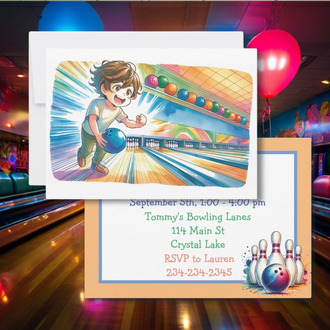 Invitation de l'anniversaire du Bowling Party Boy' (Créateur téléchargé)