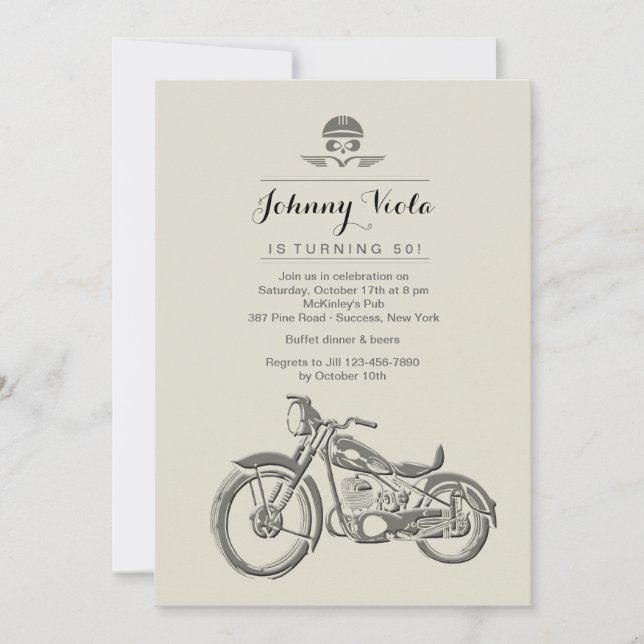 Invitation de l'anniversaire du cycliste (Devant)