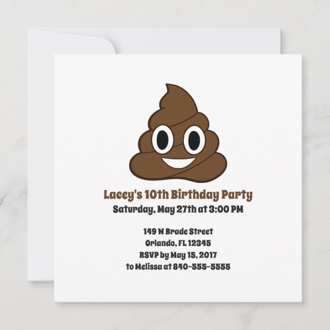 Invitation de l'anniversaire Emoji (Devant)