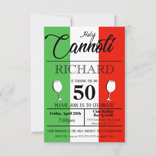 Invitation de l'anniversaire Saint Connoli (Devant)