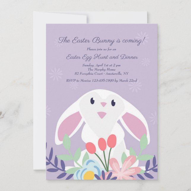 Invitation de lapin assis (Devant)