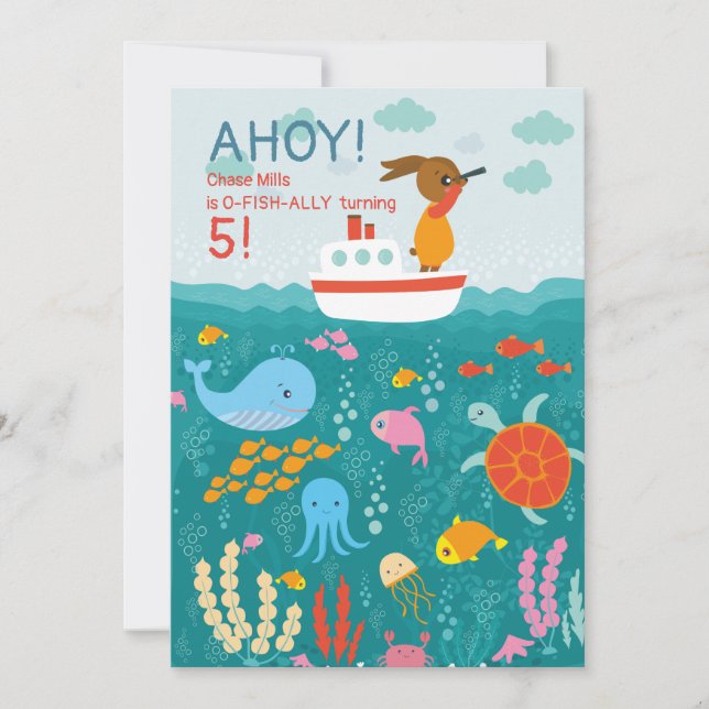 Invitation de lapin Sea Voyager (Devant)