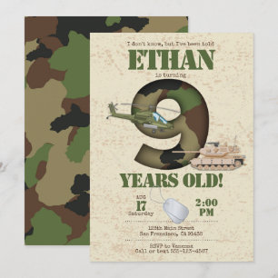 Invitation de l'armée - 9e anniversaire Invitation