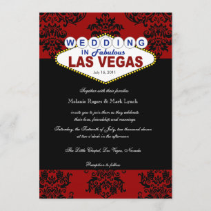 Invitation de Las Vegas mariage damassé de vivats