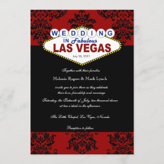 Invitation de Las Vegas mariage damassé de vivats