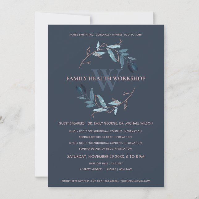 INVITATION DE L'ATELIER DE LA FAUNE ROSE BLEUE MAR (Devant)