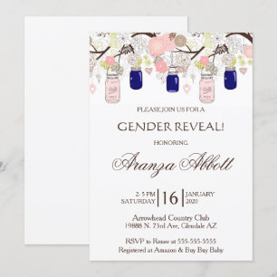 Invitation de l'Baby shower Mason Jars