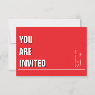 Invitation de l'église minimale rouge vif