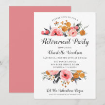 Invitation de l'élégante fête de retraite florale