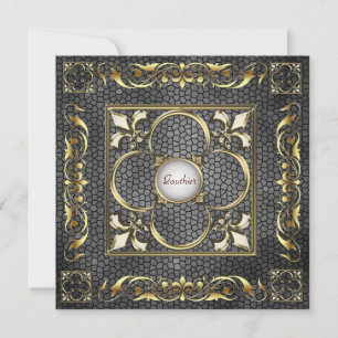 Invitation de l'empereur Fleur De Lis Black Regenc