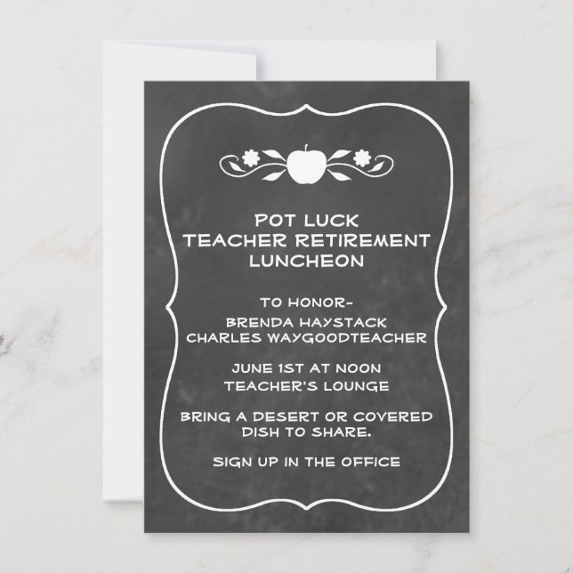 Invitation de l'enseignant sur le tableau de bord (Devant)