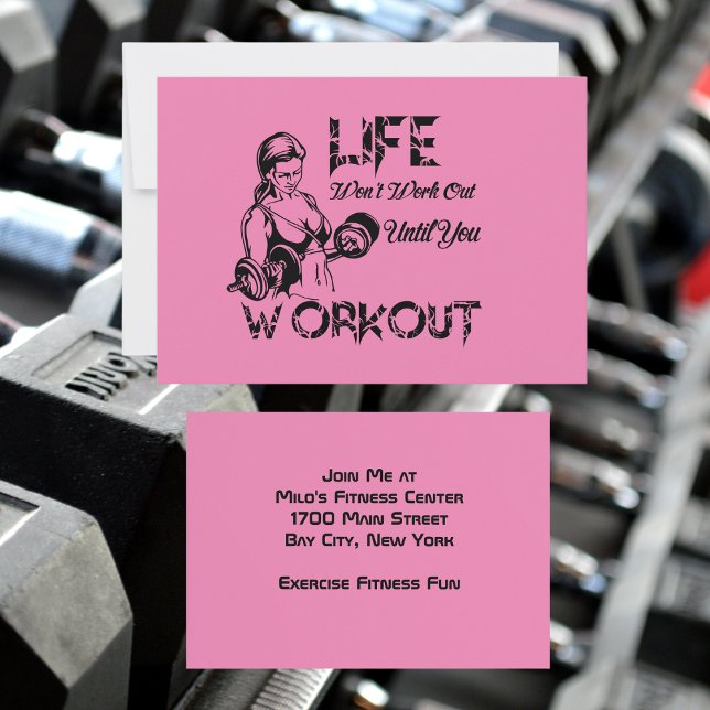 Invitation de l'entraîneur de gym rose (Créateur téléchargé)