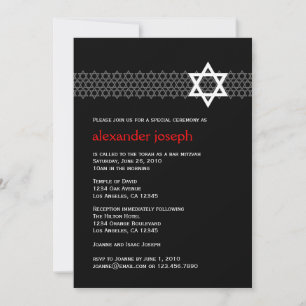 Invitation de l'étoile brillante Bar Mitzvah