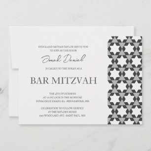 Invitation de l'étoile paysagère motif Bar Mitzvah