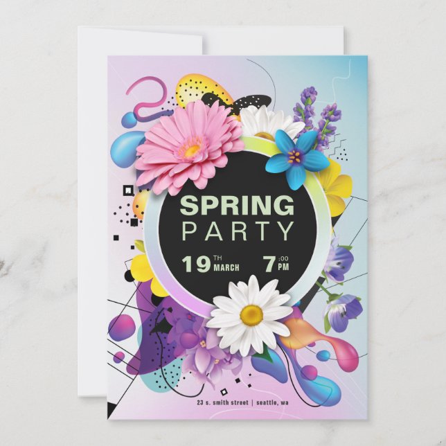 Invitation de l'événement Spring ou Summer Party (Devant)