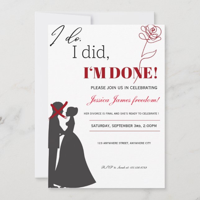 Invitation de l'ex-mari et de la femme Divorce Par (Devant)