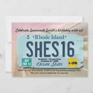 Invitation de licence RI pour 16e anniversaire de 
