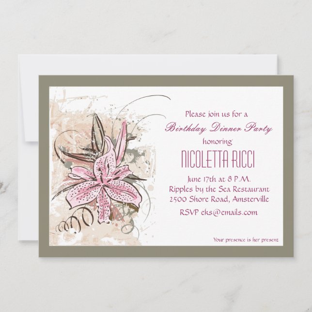 Invitation de Lily rose (Devant)