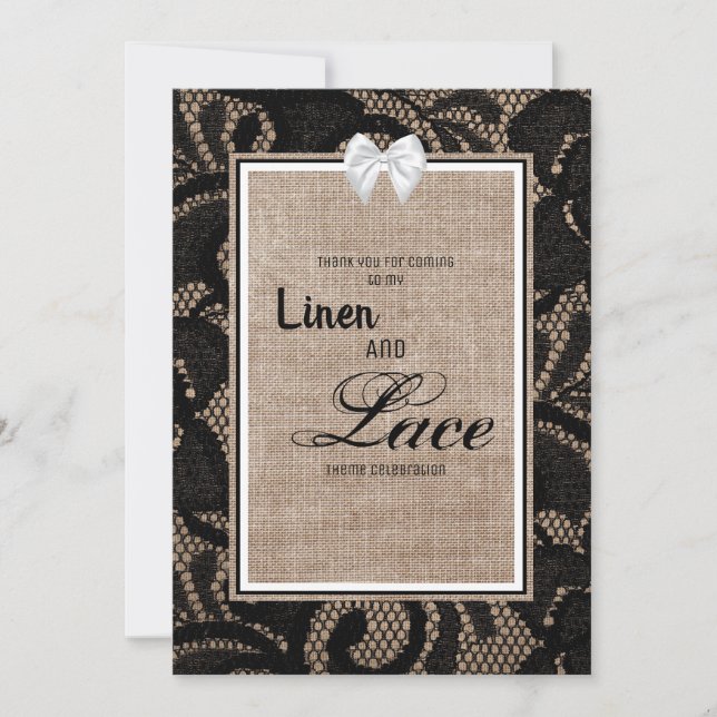 Invitation de lin et dentelle (Devant)
