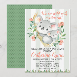 Invitation de l'invitation de Koala Baby shower