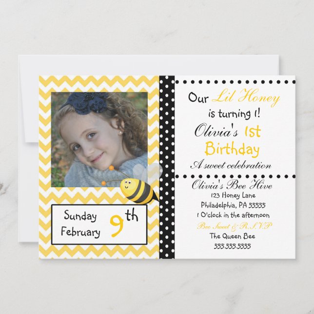 Invitation de Little Honey Chevron (Devant)