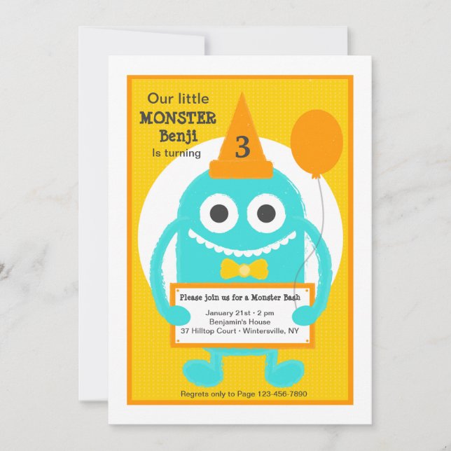 Invitation de Little Monster (Devant)