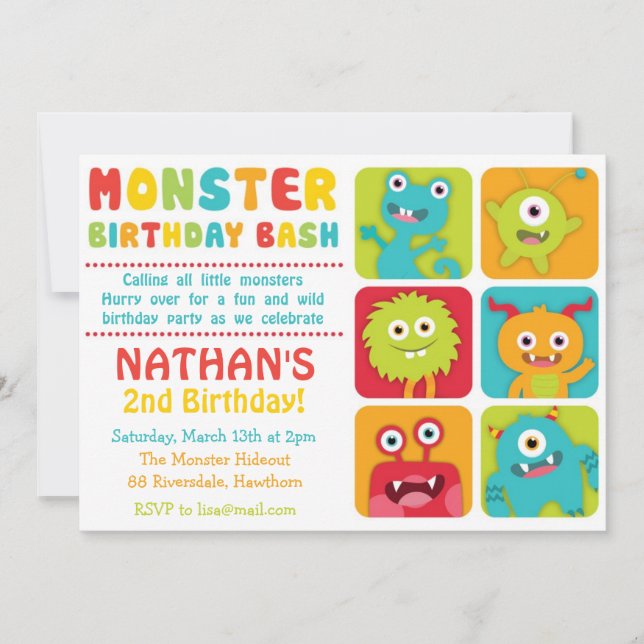 Invitation de Little Monster / Invitation de Littl (Devant)