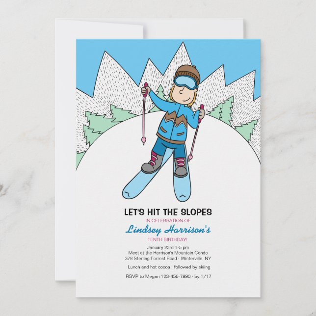 Invitation de Little Skier (Devant)