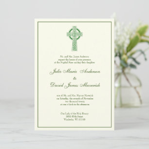 Invitation de l'ivoire vert de la Croix celtique c