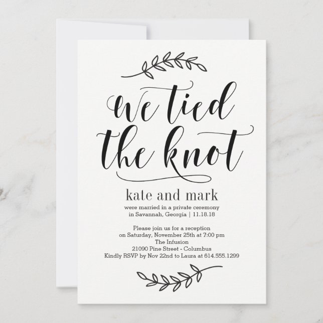 Invitation de l'Mariage Rustic Elegance (Devant)