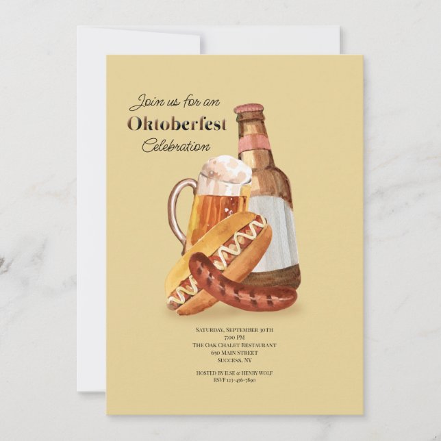 Invitation de l'Oktoberfest (Devant)