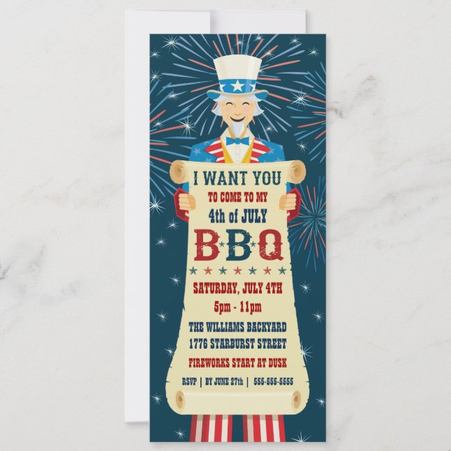 Invitation de l'oncle Sam BBQ (Devant)