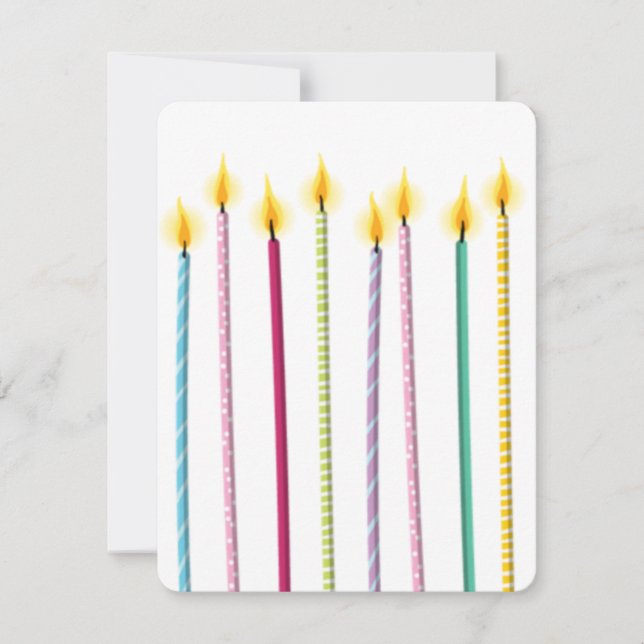 Invitation De longues bougies colorées Modèle d'anniversaire (Devant)