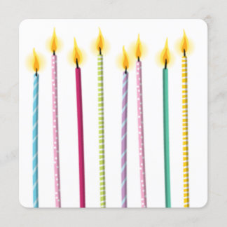 Invitation De longues bougies colorées Modèle d'anniversaire