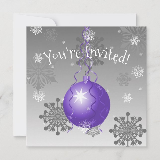 Invitation de l'ornement de Noël mauve (Devant)