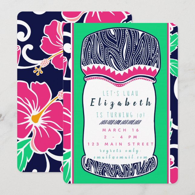 Invitation de Luau (Devant / Derrière)