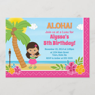 Invitation de Luau d'invitation d'anniversaire de