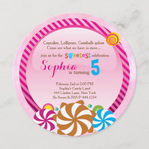 Invitation de lucette - invitation de CandyLand