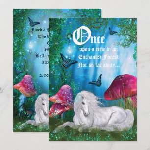 Invitation de l'Unicorn Forest Party Enchanted Woo