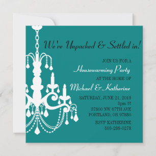 Invitation de lustre élégant et turquoise