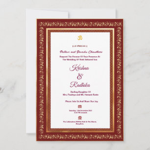 Invitation de luxe ethnique pour mariage indien hi