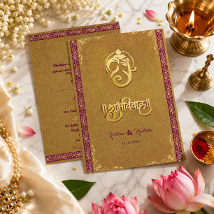 Invitation de luxe hindou Ganesha pour mariage ind