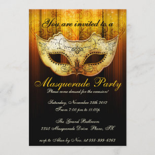 Invitation de luxe pour célébration de soirée masq