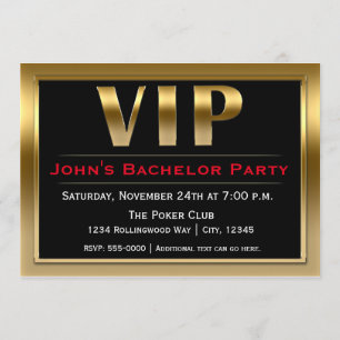 Invitation de luxe pour soirée VIP Noir & Or