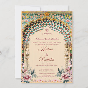 Invitation de luxe royale pour mariage indien ethn