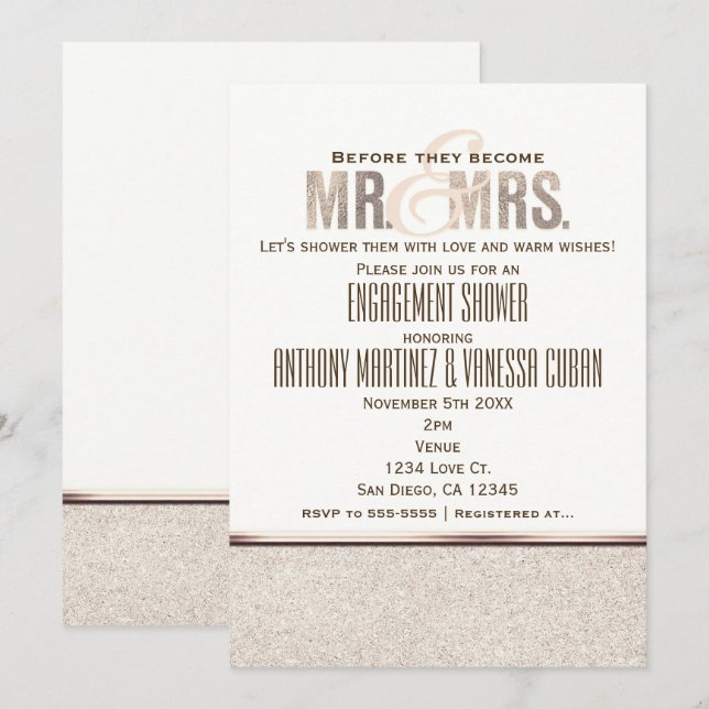 Invitation de M. & Mme Champange Sparkle (Devant / Derrière)